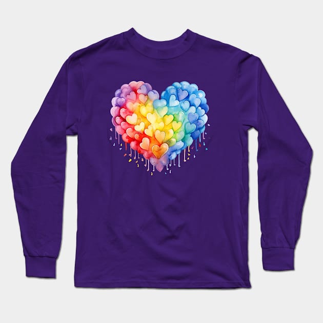 Rainbow Love Pride Long Sleeve T-Shirt by Mimeographics